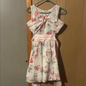 Floral Pink and Cream Kids Dress